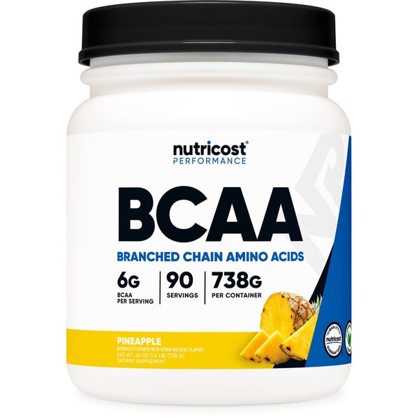 Nutricost BCAA Powder (Pineapple, 90 Servings) - Optimal 2:1:1 Ratio