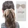[Barrette] Fluffy Elegant Ribbon One-Touch Hair Accessory [Magic Style], 【2】Grege