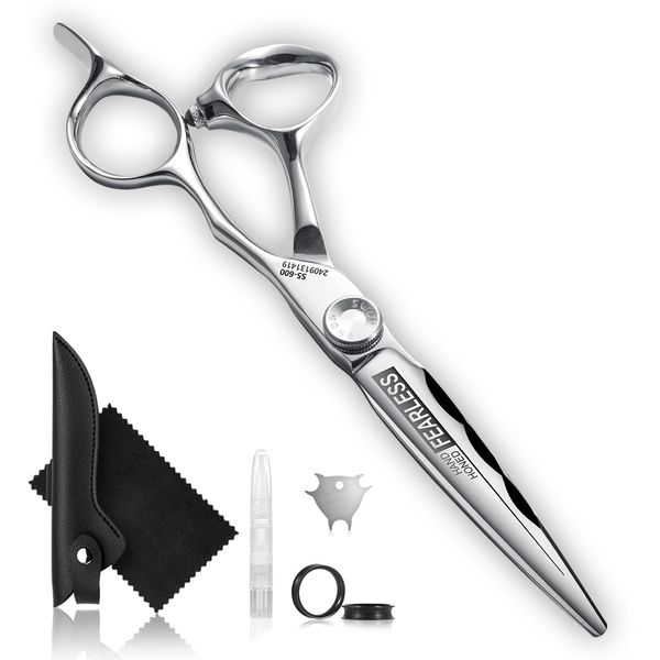 GGPH Professional Hair Cutting Scissors - SUS 440C & Cobalt Stainless Steel Barber Shears Fine Adjustment Tension Premium Shears for Hair Cutting (Hair Cutting Scissors S5, 6.0 Inches)