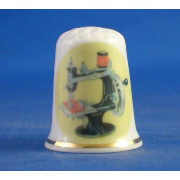 Porcelain China Collectable Thimble Singer Toy Sewing Machine