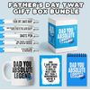 Funny Rude Dad Gift Bundle, Father's Day, Includes Mug, Pen Set, Card and Notebook