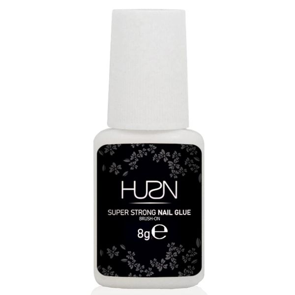 HUSN® Nail Glue for False Nails Extra Strong Brush-On Nail Glue for Stick On Nails Acrylic Nail Glue. (8ML)