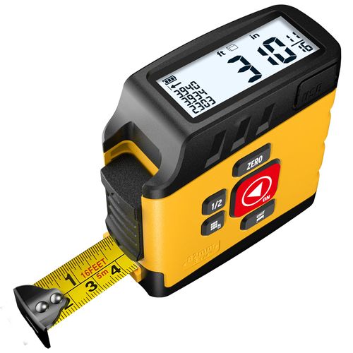 Digital Tape Measure 2-in-1, 16FT Tape Measure with Display, Smart Tape Measure, Area Volume Measuring Pythagorean Mode, Waterproof and Rechargeab,1/2 Self Centering, 20 Groups Historical Memory