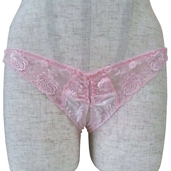 Ferrica & Flower Lace Crotch Half Back Pink