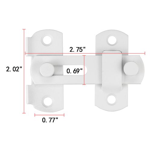 INIRET 4 Packs Barn Door Latches，2.75” x 2.02” Matte White Stainless Steel barn gate flip Door Latch Bi-fold Door Lock,Sliding Door Lock Gate Latches Wine Cabinet Closet Door Latches，White Finish