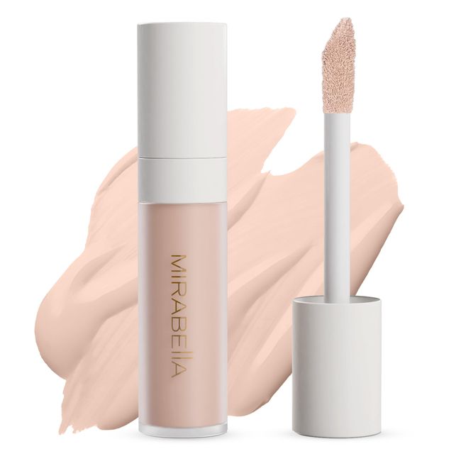 Mirabella Invincible For All Perfecting Hydrating Concealer, HD Finish Full Coverage Concealer, Highlighter, and Contour with Age-Defying Benefits, Hyaluronic Acid, and Matrixyl 3000, Porcelain P20