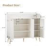 3-Tier Storage Cabinet w/2 Adjustable Shelves, Side Organizer and Mounted Hooks