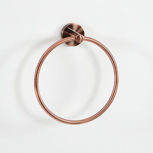 Milano Eris Modern Bathroom Wall Mounted Round Towel Ring Holder - Copper