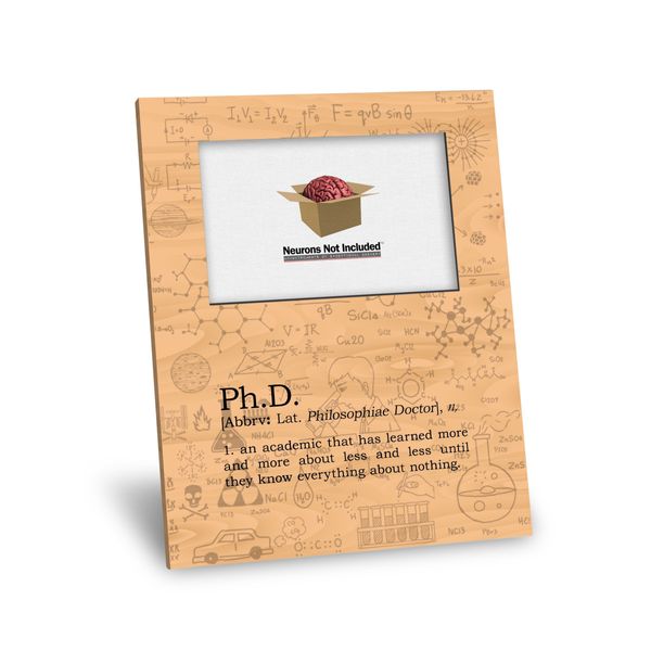 Ph.D. Definition Picture Frame - Personalization Available - 8x10 Frame - 4x6 Picture - Maple Finish