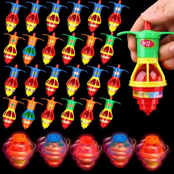 48 Pack Light Up Spinning Tops for Kids, LED Light Up Flashing UFO Spinning Tops with Gyroscope Novelty Bulk Toys Glow in The Dark Party Supplies Birthday Goodie Bag Fillers Stuffers