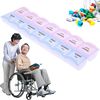 Pills Box 7 Days Weekly Tablet Medicine Box Holder Storage Organizer (2 Rows Random Colour)