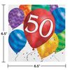 Creative Converting Balloon Blast 50th Birthday Lunch Napkin, 6.5"x6.5", Multi-colored