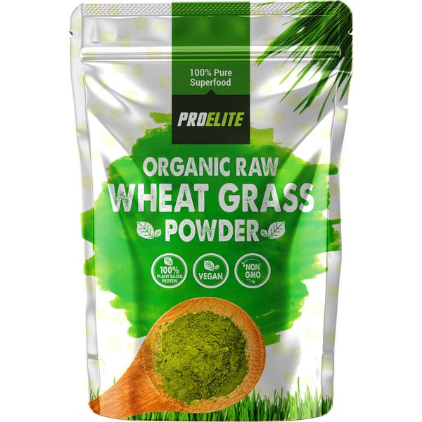 Organic Wheatgrass Powder 250g Premium EU High in Iron & Fibre to Support Energy and Stress, Vegan Keto Superfood Supergreen Raw Natural Wheatgrass Powder Juice, Wheat Grass Shots PROELITE