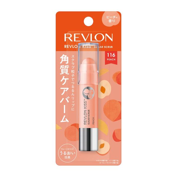 Revlon Kiss Sugar Scrub 116 Peach Sweet and Fresh Peach Scent Moisturizing Exfoliating Care 2.6g Lip Lip Scrub