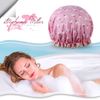 Vtrem Shower Cap Lined Double Layer Waterproof Hair Bath Caps with Lace Elastic Band Lovely Pink Flamingo Pattern Reusable Bathing Hat for Women All Hair Lengths and Thicknesses