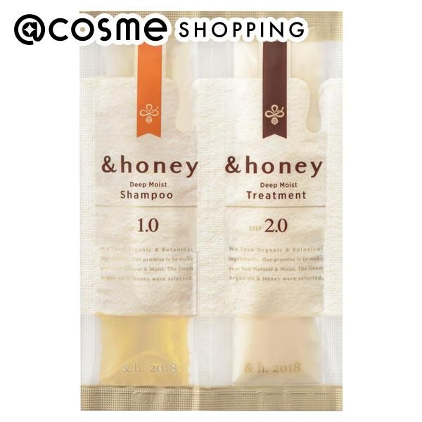 &amp;honey Deep Moist Shampoo 1.0/Hair Treatment 2.0 Trial 10ml+10g Shampoo and Conditioner Set @cosme