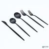 20 Piece Matte Black Flatware Set Stainless Steel Thin Handles Service For 4