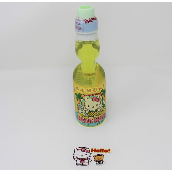 Hello Kitty Ramune Flavored Soda Drinks Variety 6.6 Fl Oz (Pineapple)