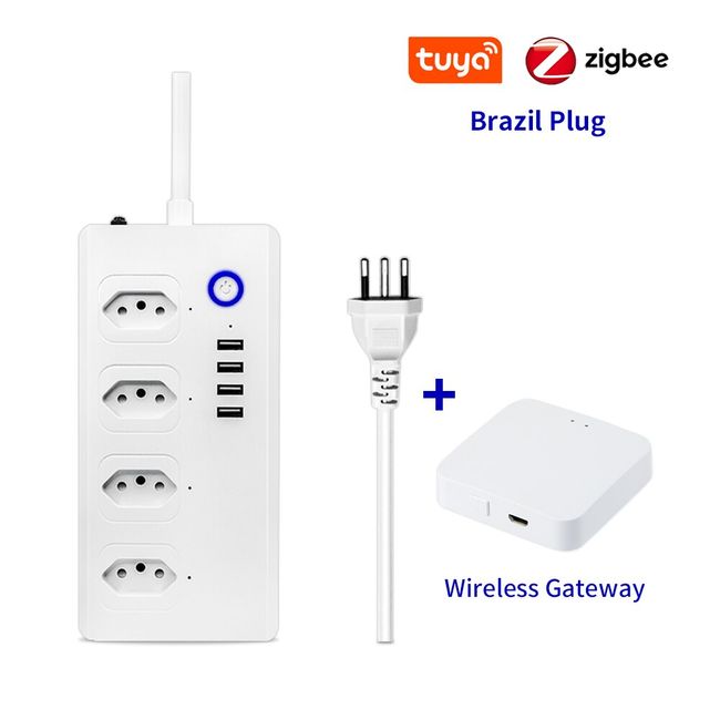 WiFi Smart Power Strip Brazil Outlets ZigBee Plug Type-N Plug with