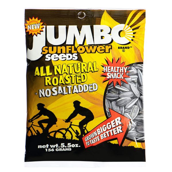 JUMBO SUNFLOWER SEEDS, Mega No Salt, 5.5-Ounce (Pack of 12)