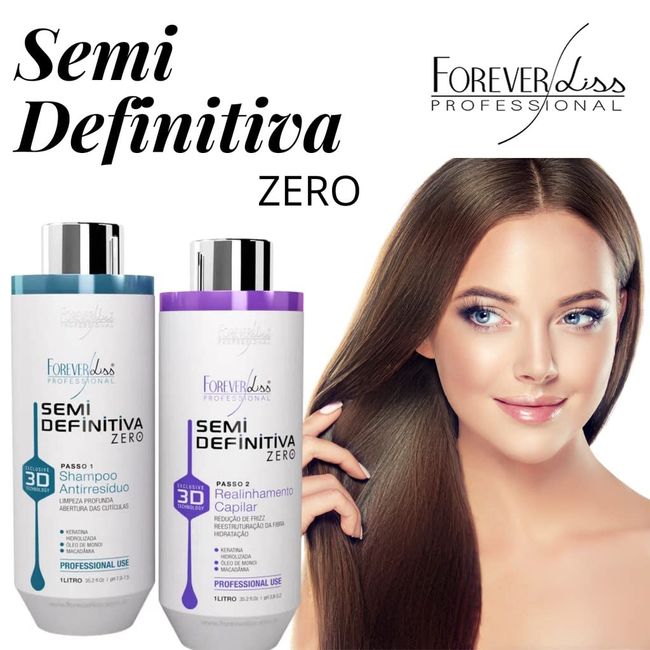 ESCOVA SEMI DEFINITIVA 3D POWER SYSTEM - Kit (shampoo+keratina)