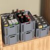 12 Pack Large Plastic Stackable Storage Baskets Organizer Bin for Pantry, Grey