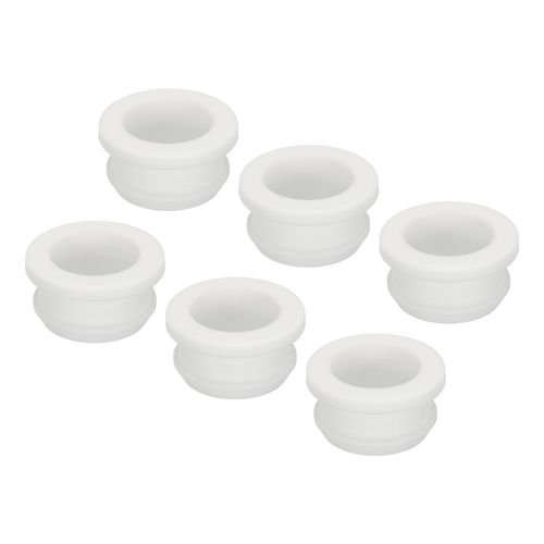 MECCANIXITY 6Pcs Snap Rubber Grommet Plug Mount Dia 22mm ID 17.5mm Seal Anti-Scratch for Electrical Box Cable Pipe White