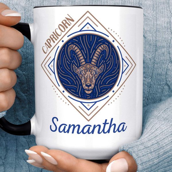 Personalized Capricorn Zodiac Mug with Name Customized Horoscope Cup Gift