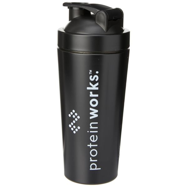 Protein Works Metallic Midnight Shaker | Stainless Steel | Durable Protein Shaker | 739ml