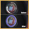Partuto 5 Pcs Car Engine Start Stop Decoration Ring Rhinestone Trim Blue Replacement