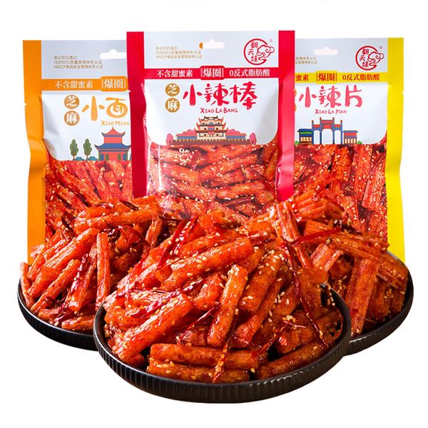 Sesame Spicy Strips,Including Spicy Chips Spicy Sticks Spicy Gluten,Chinese Spicy Snacks Spicy with Sesame Flavor Leisure Snack,Office Casual Snack(3 Flavors,3 Bags)