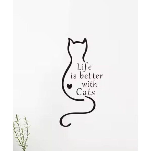 Pet Window Decals Cat Life Love Wall Art Sticker Home Lounge Cartoon Kitchen