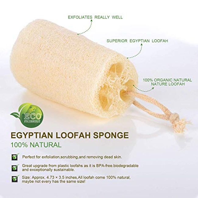 Natural Loofah Sponges Bath Sponge Natural Organic Egyptian Loofah Sponges  Exfoliating Shower Loofah Body Scrubbers Natural Bath Shower Sponge Beige 3