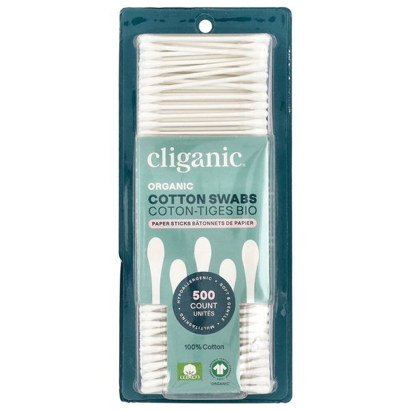 Organic Cotton Swabs, 500 Count