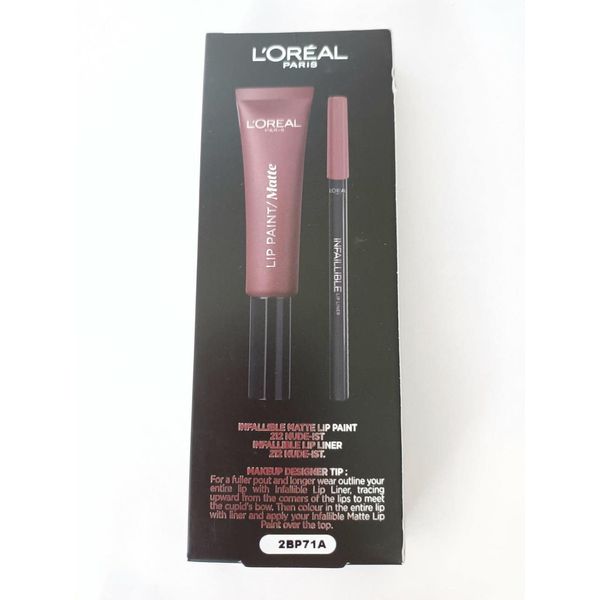 L'Oreal Liquid Lipstick & Lip Liner Paint Kit Nude-ist 212