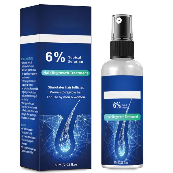 6% Hair Growth Serum For Men And Hair Regrowth Treatment For Stronger Thicker Longer Hair Help to Stop Thinning and Loss Hair 60 ML