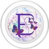 Purple Butterfly Letter E Initial Personalized Monogram PopSockets PopGrip for MagSafe