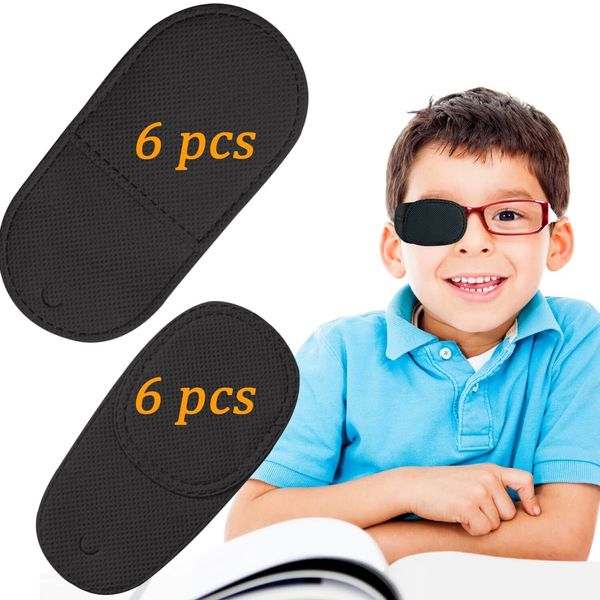 12PCS Eye Patches for Adults Kids, Medical 12 Piece Assortment, Black