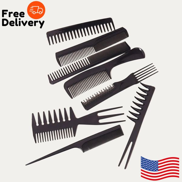 Hair Comb Set Hair Styling Kit Versatile Hair Comb Combo Styling Combs 8 Pieces