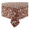 Autumn Foliage Square Tablecloth 52 x 52 Fall Leaves Rust Brown White Print