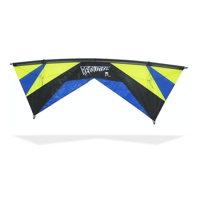 Revolution Kites EXP Sport Wing Kite with Reflex Technology (Handles/Line Set/Instruction Manual / 1 Spare Shaft) (Lime Green/Blue)