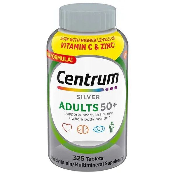 Centrum Silver Adults 50+ 325 Multivitamin Tablets with Minerals Exp-06/25+