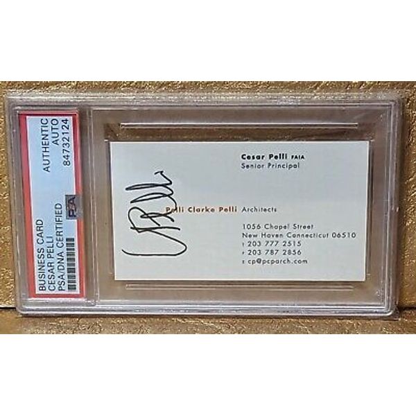 Cesar Pelli Autograph Signed PSA DNA Business Card World Financial Center NYC