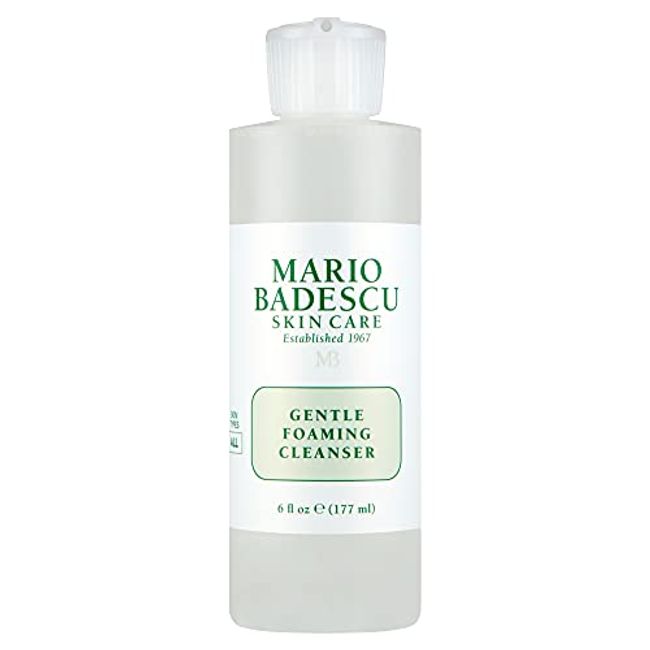 Mario Badescu Gentle Foaming Facial Cleanser, Deep Cleansing and Hydrating Face Wash for All Skin Types with Aloe Vera, Fermented Black Tea and Glycerin, 6 Fl Oz