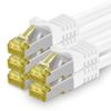 1CONN 5x 1.0 M - CAT-7 Cat.7 network cable, Ethernet, Lan & patch cable RJ-45 SFTP 10GB/s - white