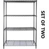 2 PCS 4-Tier Storage Rack Wire Shelving Unit 265 LB Capacity for Office Kitchen