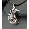 Celtic Wolf in Moon Pendant 925 Sterling Silver, Silver