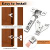 Soft Opening Kitchen Cabinet Hinges 30 Pairs (60Pcs), Satin Nickel Face Frame Mo