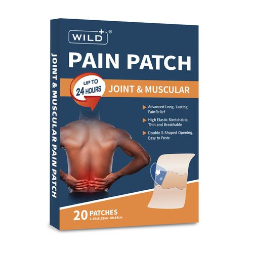WILD+ Pain Relief Heat Patches - 20 Patches -Targeted Pain Relief up to 24h -High Elastic Stretchable Arthritis Back Shoulder Neck Knee Patches -Adhesive Heat Pads for Back Pain Relief Plaster