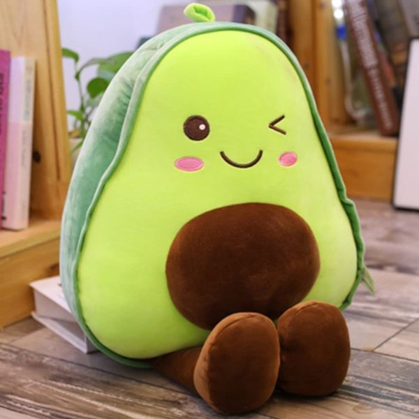 OUKEYI Avocado Plushie Toy,Throw Pillow Fruit Stuffed Plush Toy, 3D Fruit Plush Stuffed Cotton Pillow for Car Sofa Decoration, Lovely Gift for Kid Pet （45 cm）